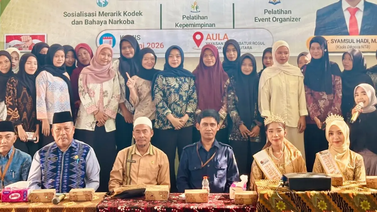 Dikpora NTB bersama stakeholder terkait dan peserta pelatihan pemuda di Lombok Timur. (DIKPORA NTB)

