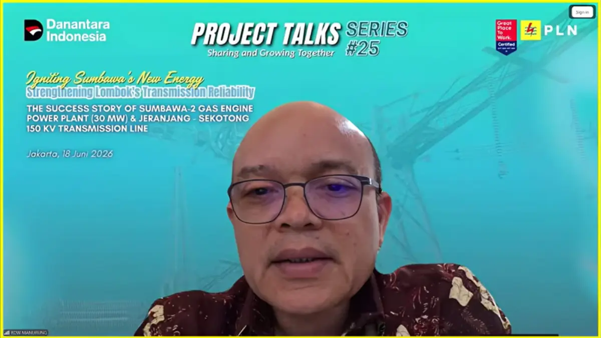 General Manager PT PLN (Persero) UIP Nusra RDW Manurung dalam kegiatan Project Talk Series 25, Kamis (18/6).