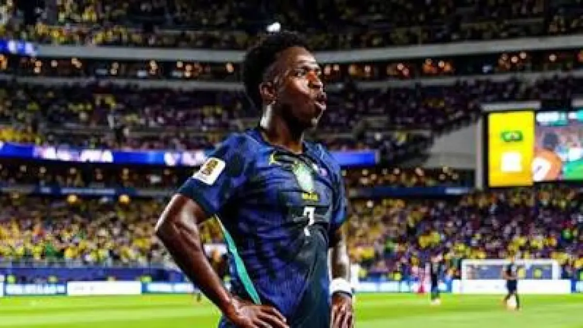 Vinicius Junior tampil menggila bersama Brasil di Piala Dunia 2026. Cetak gol berkelas lalu tiru selebrasi ikonik CR7 di Real Madrid!