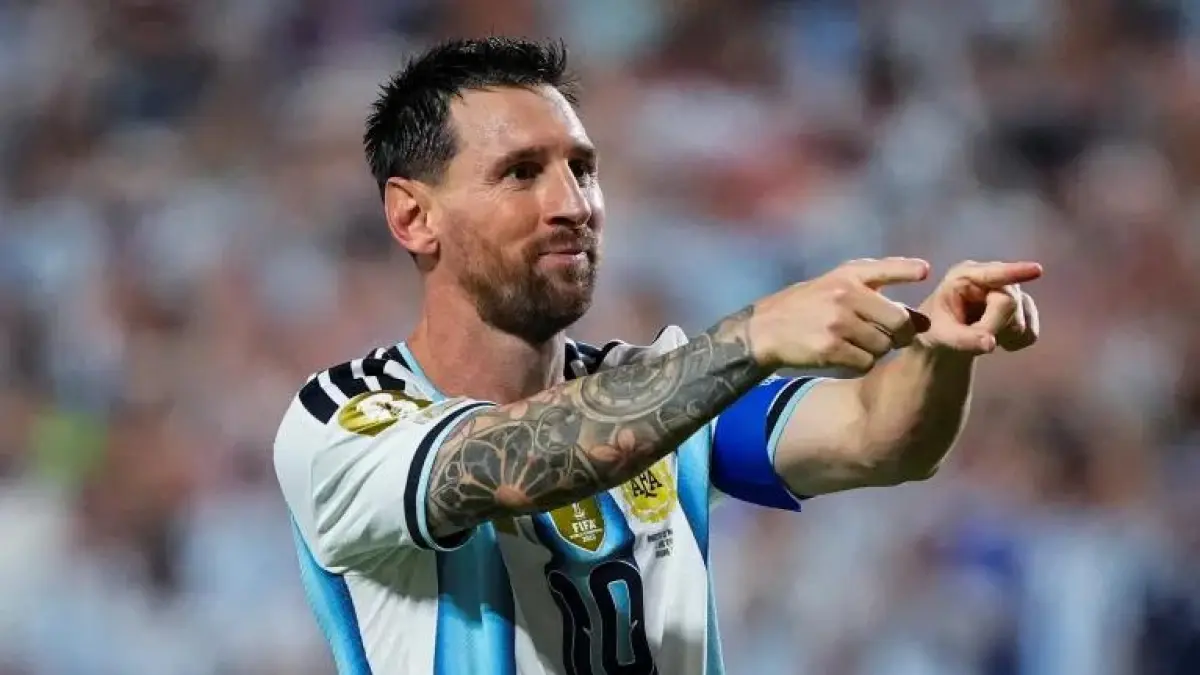 Bintang Argentina Lionel Messi.