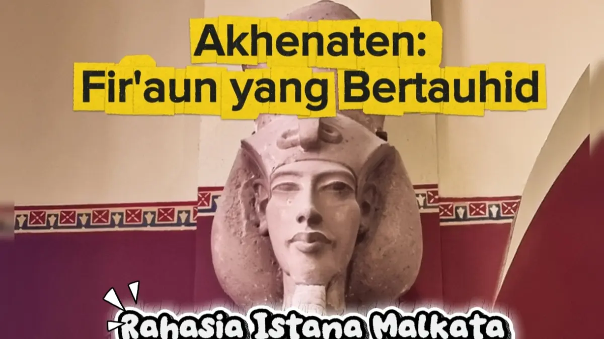 Wajah patung Firaun Akhenaten