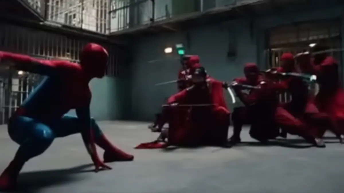 Aksi Spiderman vs Ninja The Hand 