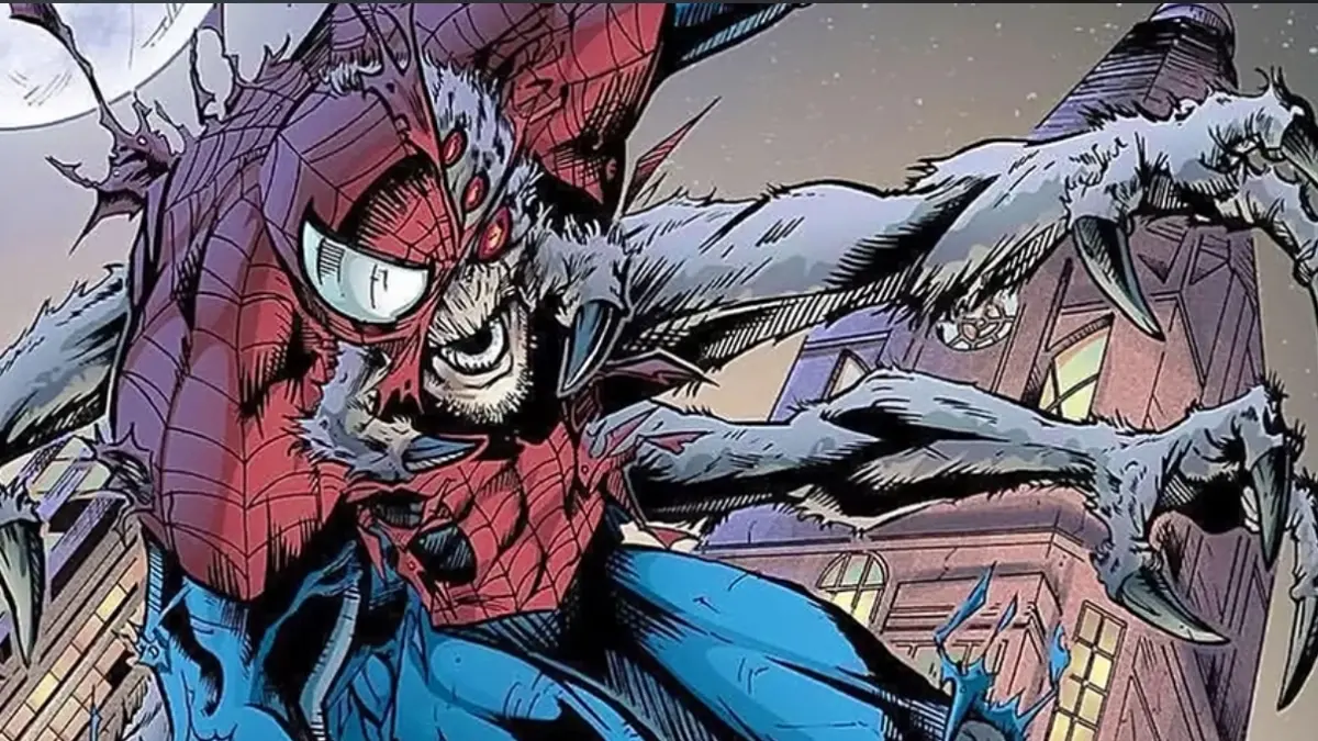 Komik yang menggambarkan mutasi genetik yang tak terkendali dalam diri Piter Parker