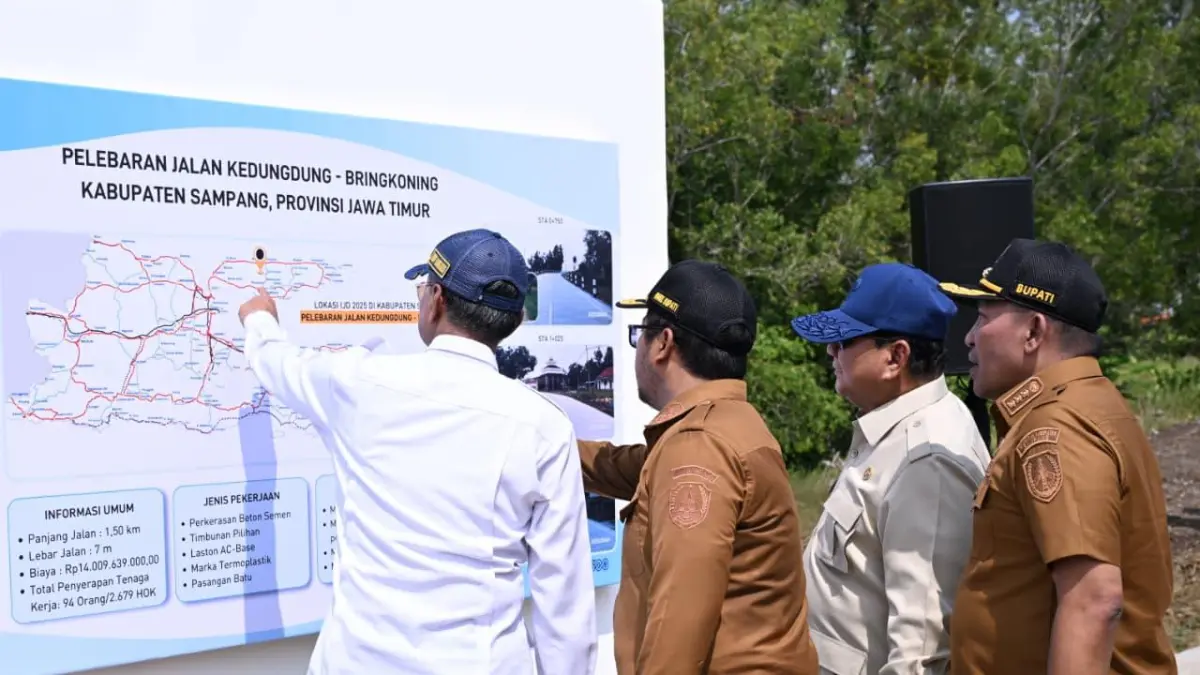 Pusatkan Peresmian di Sampang, Presiden Prabowo Resmikan Mega Proyek Jalan Daerah Se-Indonesia Senilai Rp 5,41 Triliun. (BPMI Setpres)