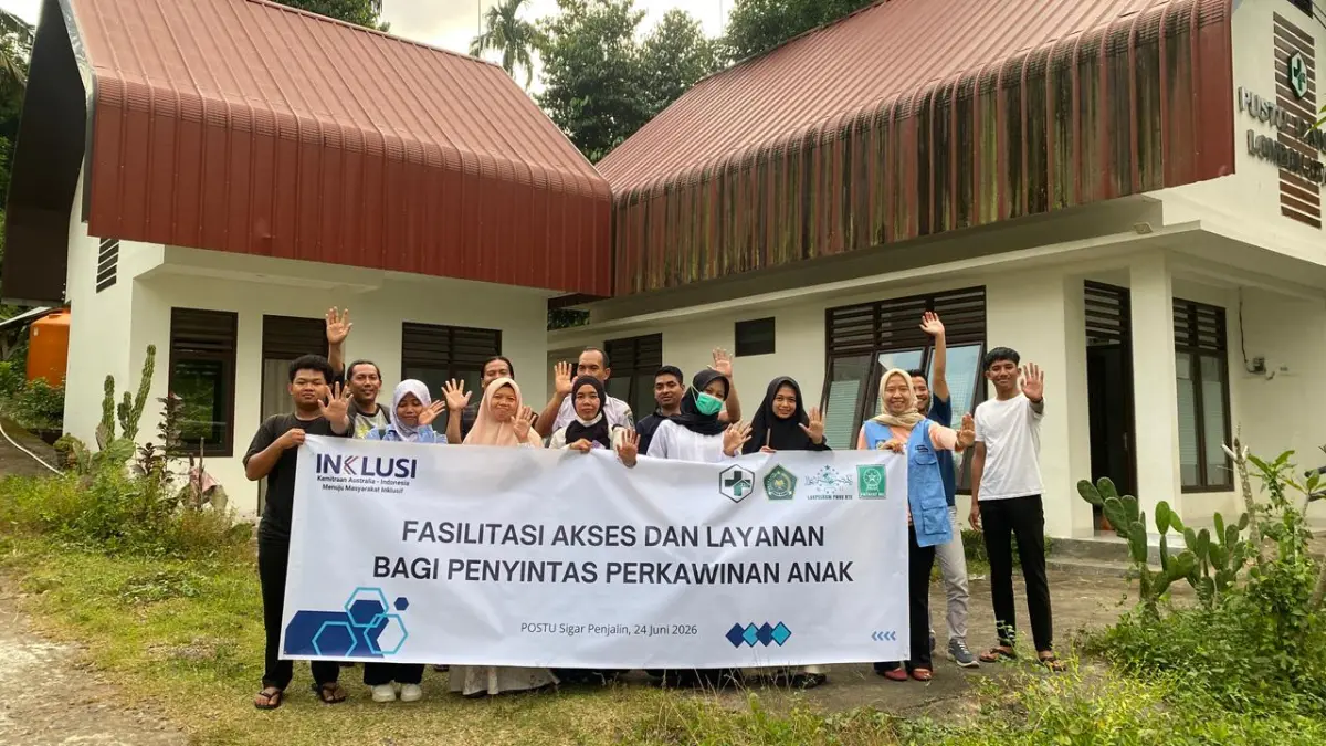 PEDULI: Lakpesdam NU NTB menggelar kegiatan penjangkauan penyintas perkawinan anak di Desa Sigar Penjalin.