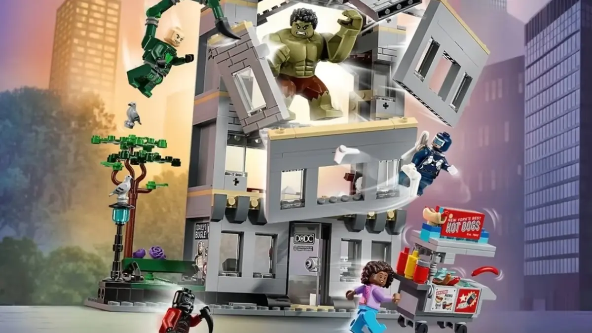 Merchandise Lego yang memperlihatkan gedung Department of Damage Control (DODC)