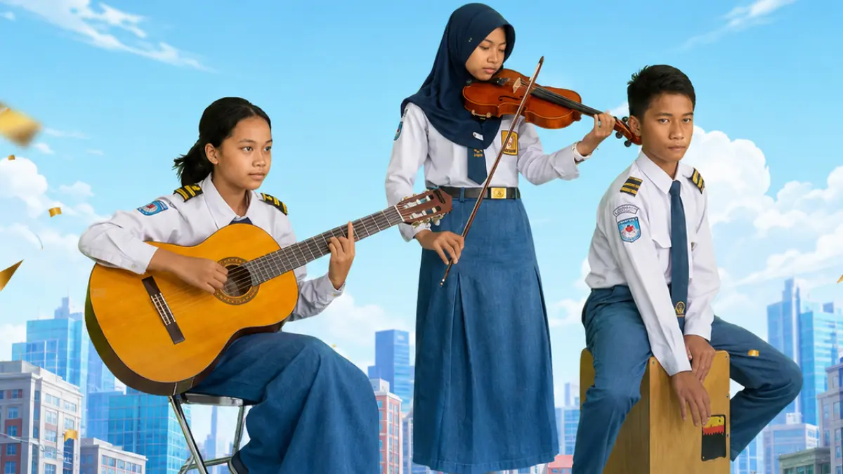 BERPRESTASI: Tim Ansambel Musik SMPN 2 Mataram meraih juara III pada ajang FLS3N tingkat kota, belum lama ini.