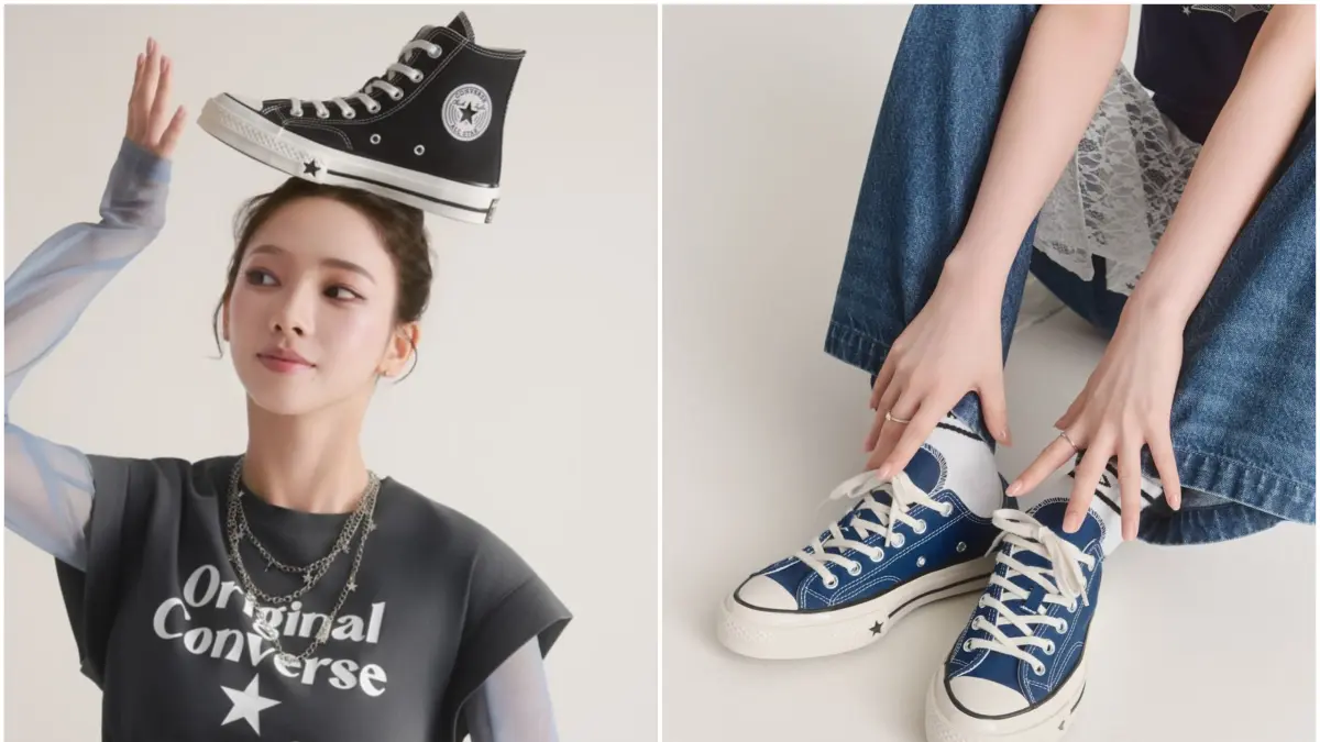 Karina tampil sebagai wajah global terbaru dari Converse dalam kampanye “Chuck 70 X” yang mengusung tema “THE ICON REIMAGINED”. (IST/LOMBOK POST)
