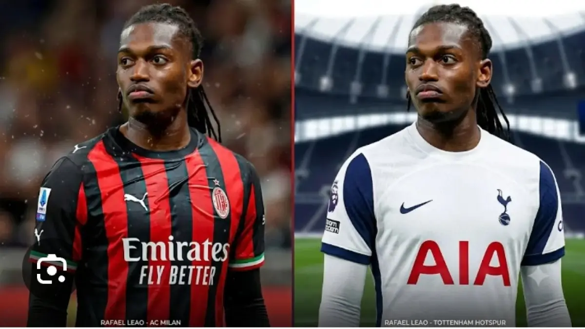ANGKAT KOPER: Bintang AC Milan Rafael Leao berpotensi pindah ke Tottenham Hotspur. (Istimewa) 