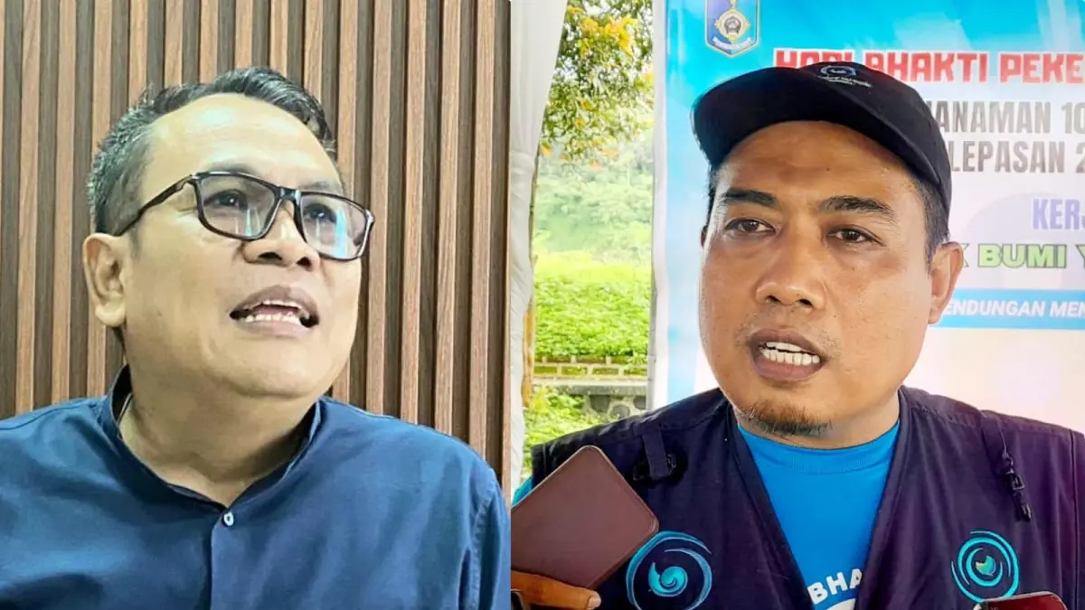 Anggota Komisi II DPRD Lombok Barat Munawir Haris (kiri) dan Dirut PAM Giri Menang Munawir Haris.