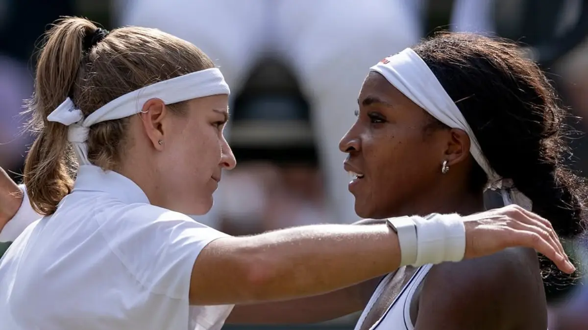 Karolina Muchova selamatkan match point sebelum mengalahkan Coco Gauff dan memastikan tiket final Wimbledon 2026.(Instagram Wimbledon)