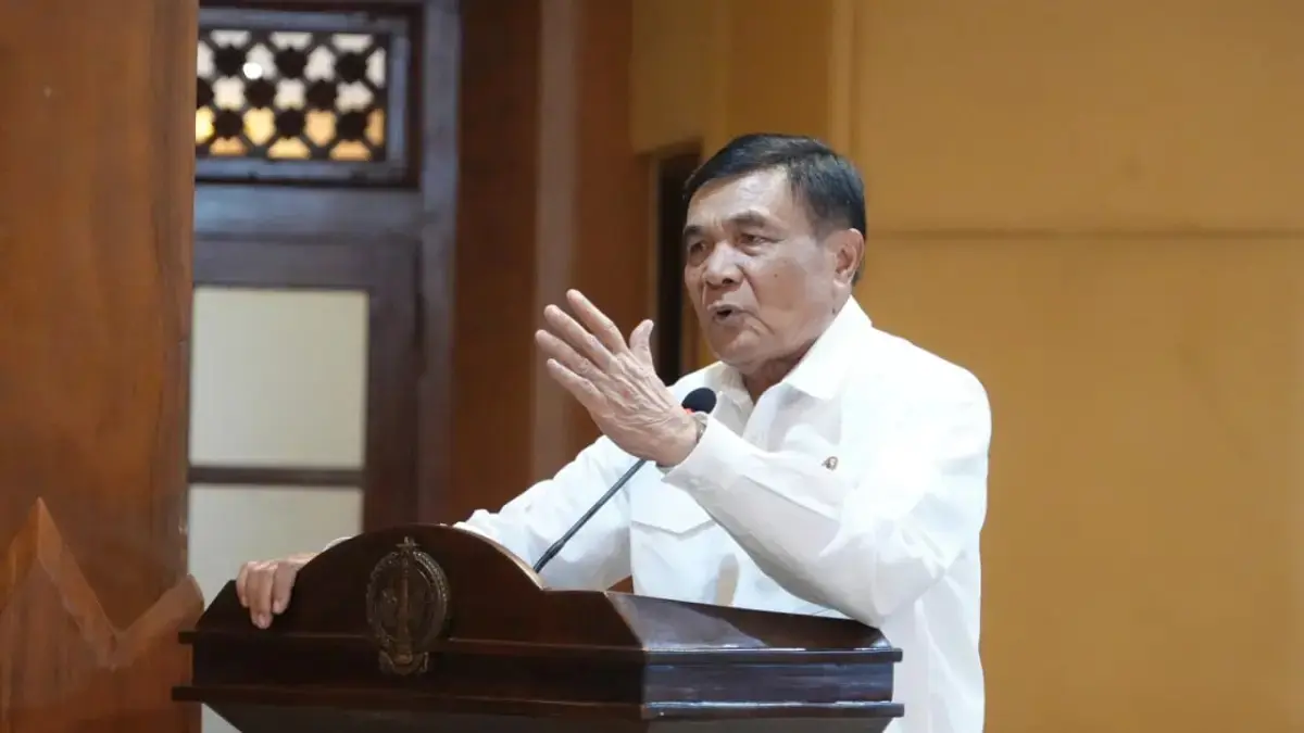 Menko Polkam Djamari Chaniago saat memberikan arahan kepada Forkopimda Jawa-Bali. Dia meingatkan para pejabat negara tak boleh korupsi. (Kemenko Polkam)