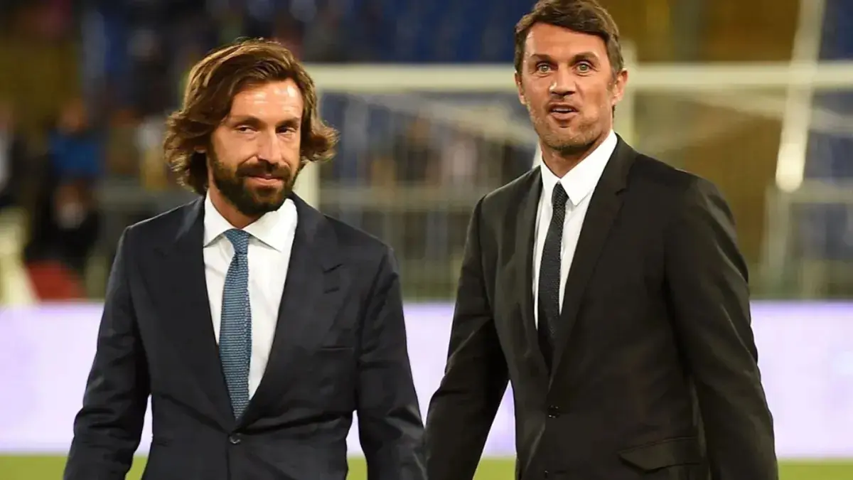 Andrea Pirlo dan Paolo Maldini. (Istimewa)