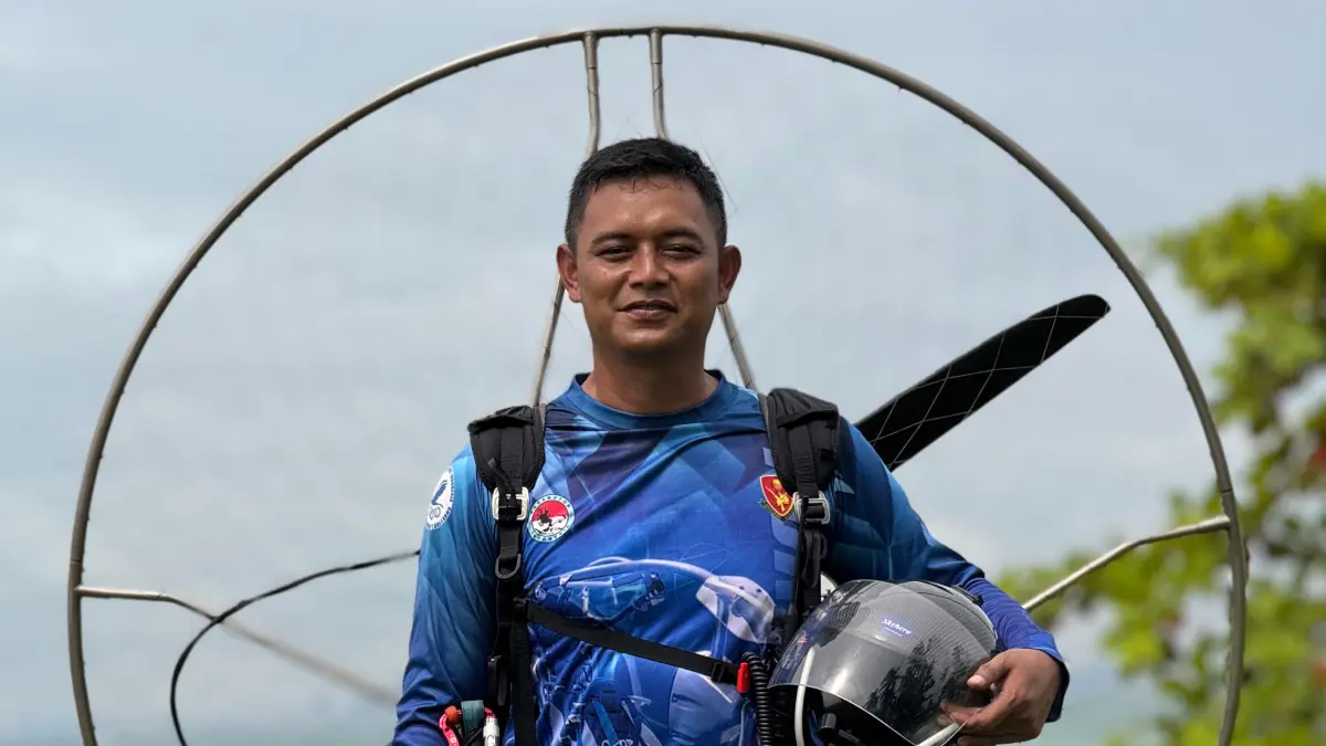 Ali Muchtar, atlet aerosport KSB yang berhasil menyumbang medali emas untuk kontingen KSB.&nbsp;