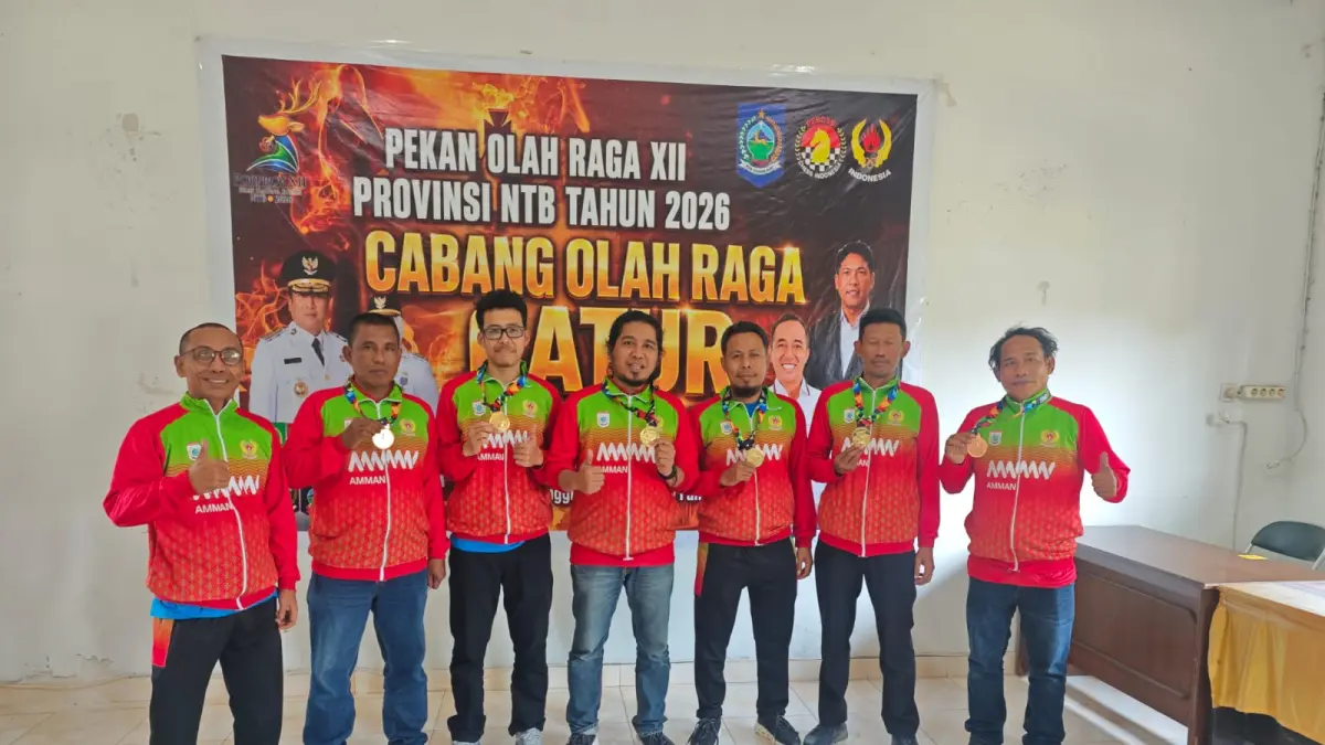Tim Catur KSB berhasil meraih medali emas pada Porprov NTB, Rabu (15/7).