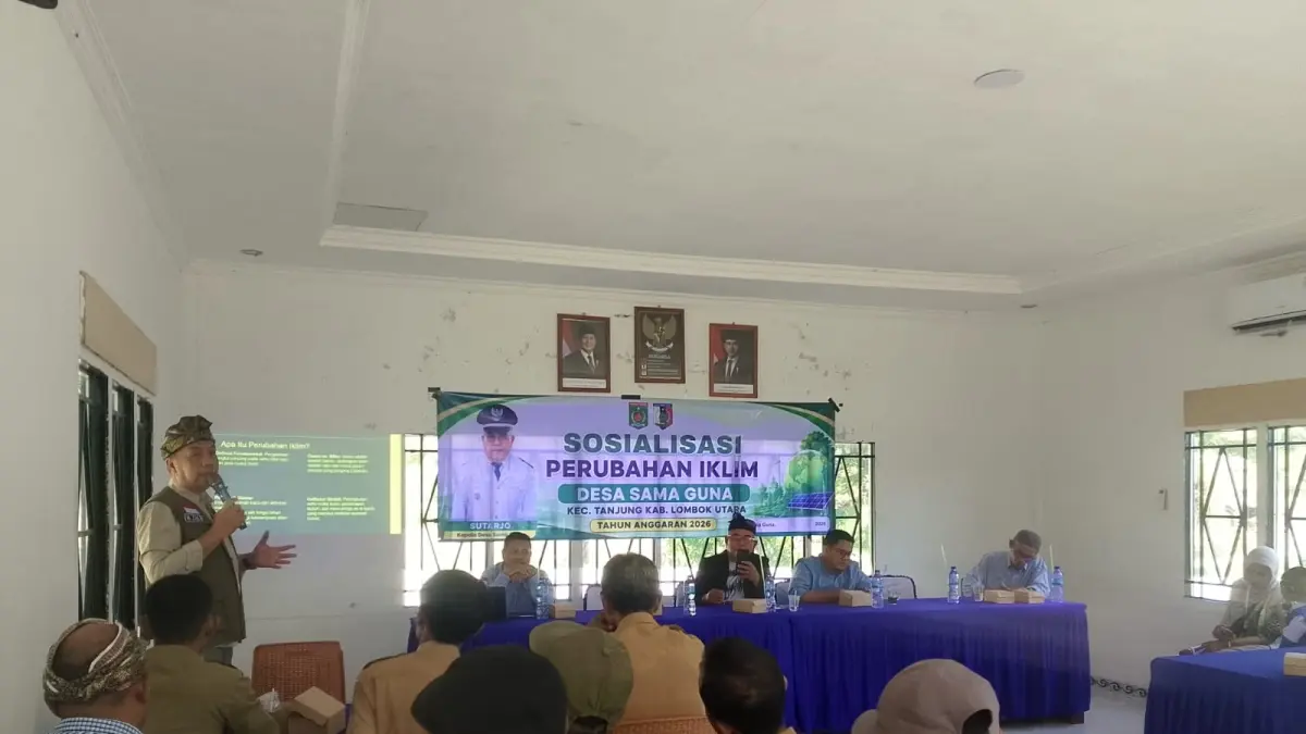 EDUKASI MASYARAKAT: Suasana pelaksanaan sosialisasi perubahan iklim dan pengurangan risiko bencana, yang dilaksanakan BPBD KLU.