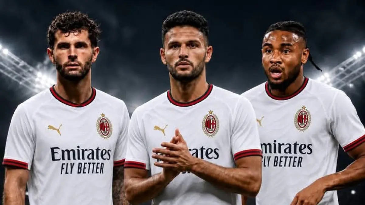 POTENSI TRIO: Tiga pemain depan AC Milan, Christian Pulisic, Goncalo Ramos, dan Christopher Nkunku. (Istimewa) 