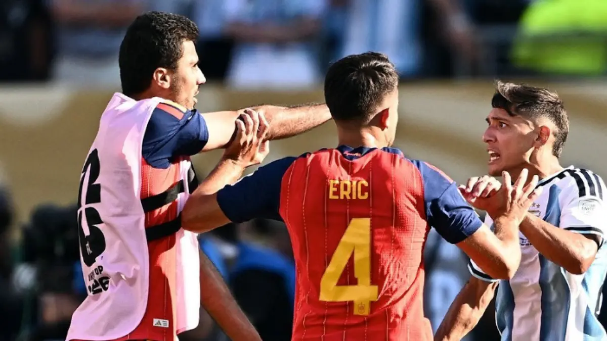 Pemain Argentina dan Spanyol terlibat kericuhan seusai pertandingan final Piala Dunia 2026. FIFA kini menyelidiki dugaan pelanggaran disiplin (istimewa)