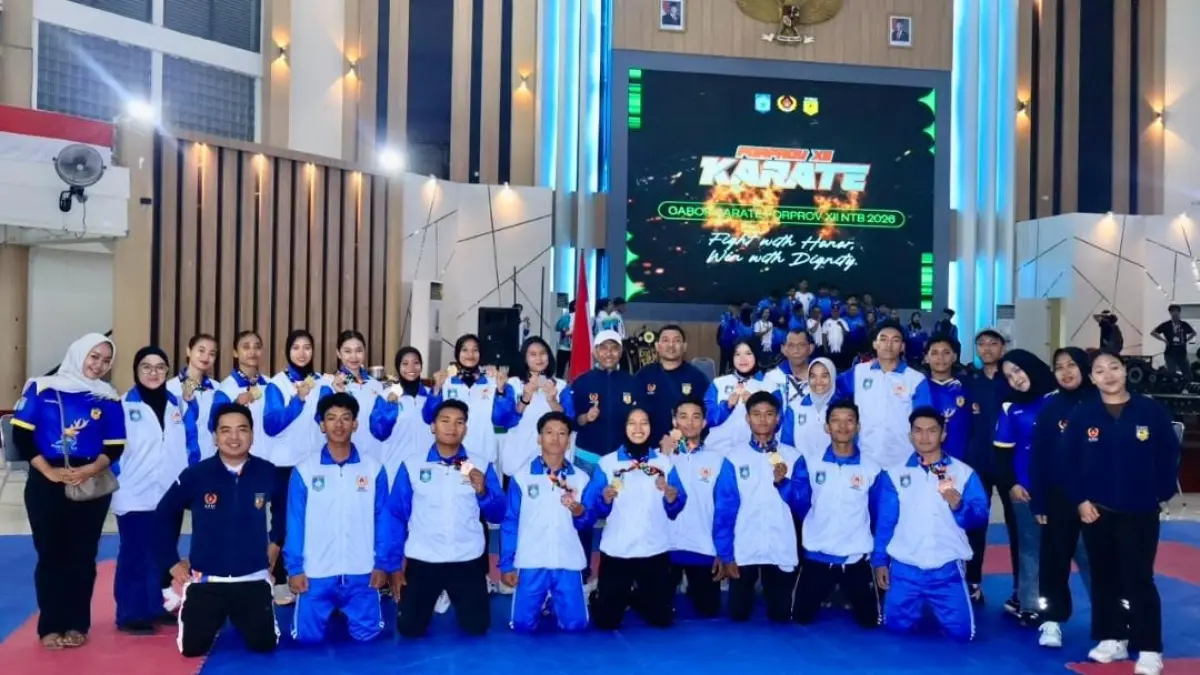 LAMPAUI TARGET: &nbsp;FORKI Lombok Barat sukses melampaui target dengan raihan lima medali emas, dua perak, dan empat perunggu. Kontingen Lombok Barat update terbaru secara keseluruhan meraih 73 medali emas. (Dok KONI NTB)