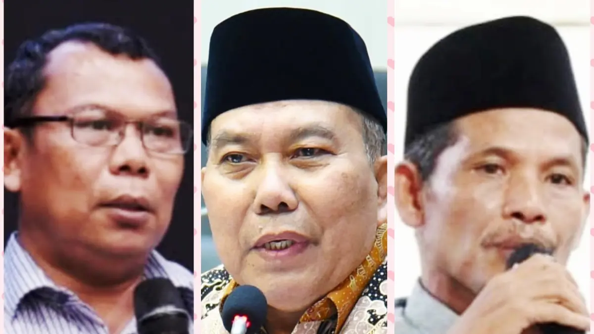Ketua Pusat Studi Demokrasi dan Kebijakan Publik (PusDek) UIN Mataram Dr Agus (kiri), Ketua DPP PAN Muazzim Akbar (tengah), dan Komisioner KPU NTB Mastur (kanan).