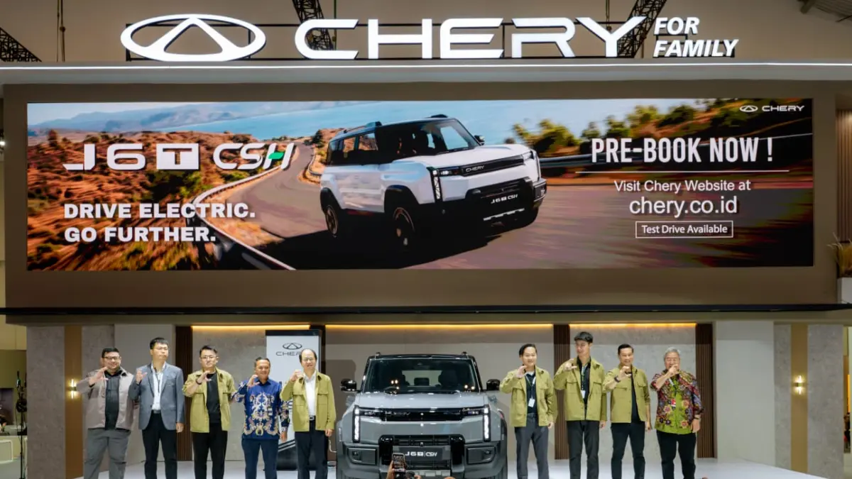Chery J6T CSH, dalam pameran otomotif GAIKINDO Indonesia International Auto Show (GIIAS) 2026 yang berlangsung di ICE BSD City, Tangerang.