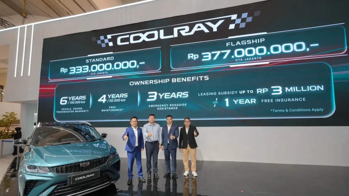 Geely Coolray, pada pameran otomotif GAIKINDO Indonesia International Auto Show (GIIAS) 2026 yang berlangsung di ICE BSD City, Tangerang.
