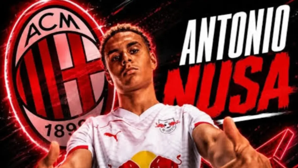 BIDIKAN BARU: Antonio Nusa, pemain RB Leipzig yang dikaitkan dengan AC Milan. (Istimewa) 