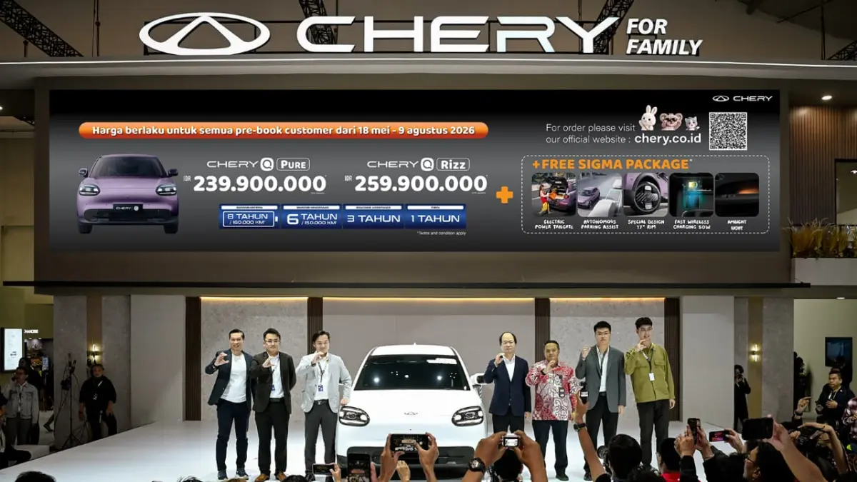 Chery Indonesia secara resmi meluncurkan lini kendaraan listrik terbarunya, Chery Q, pada ajang GAIKINDO Indonesia International Auto Show (GIIAS) 2026 di ICE BSD City, Tangerang.