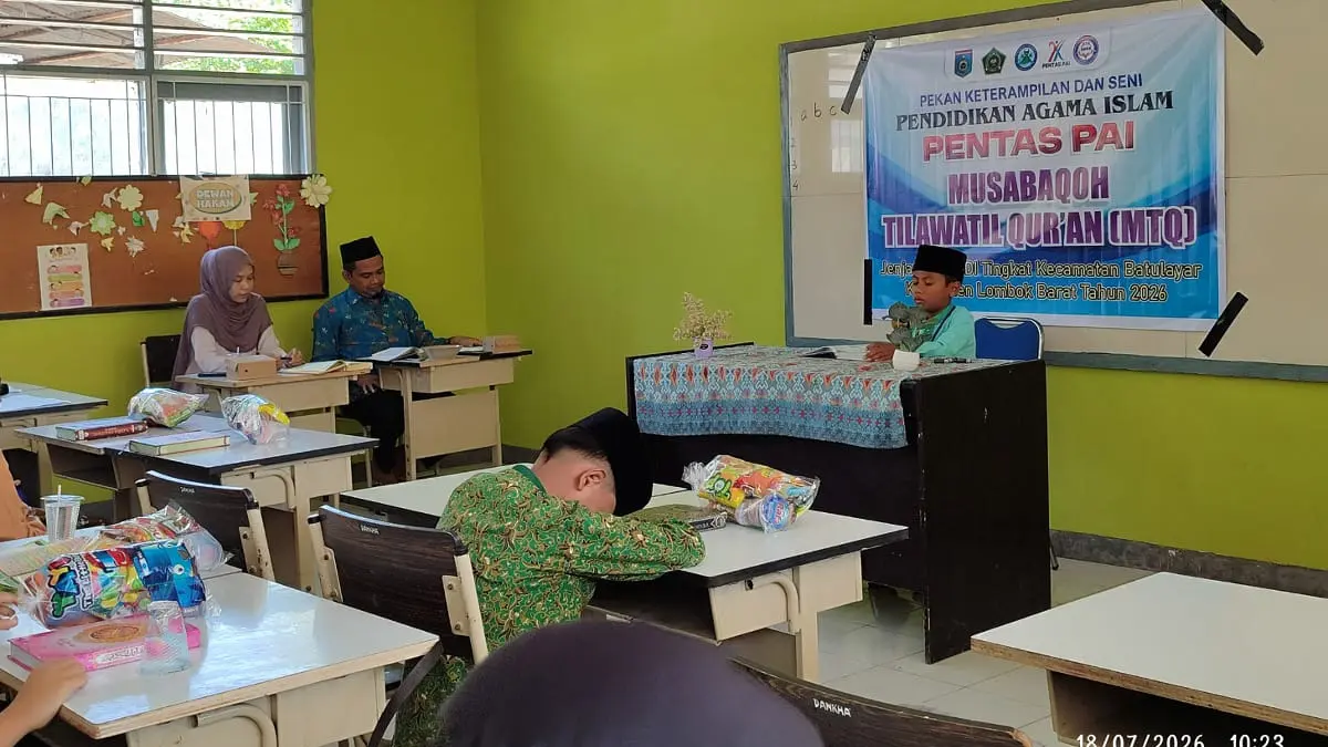 PENTAS PAI: Seorang murid Kecamatan Batulayar saat tampil pada Pentas PAI di SDN 1 Bengkaung, belum lama ini.

