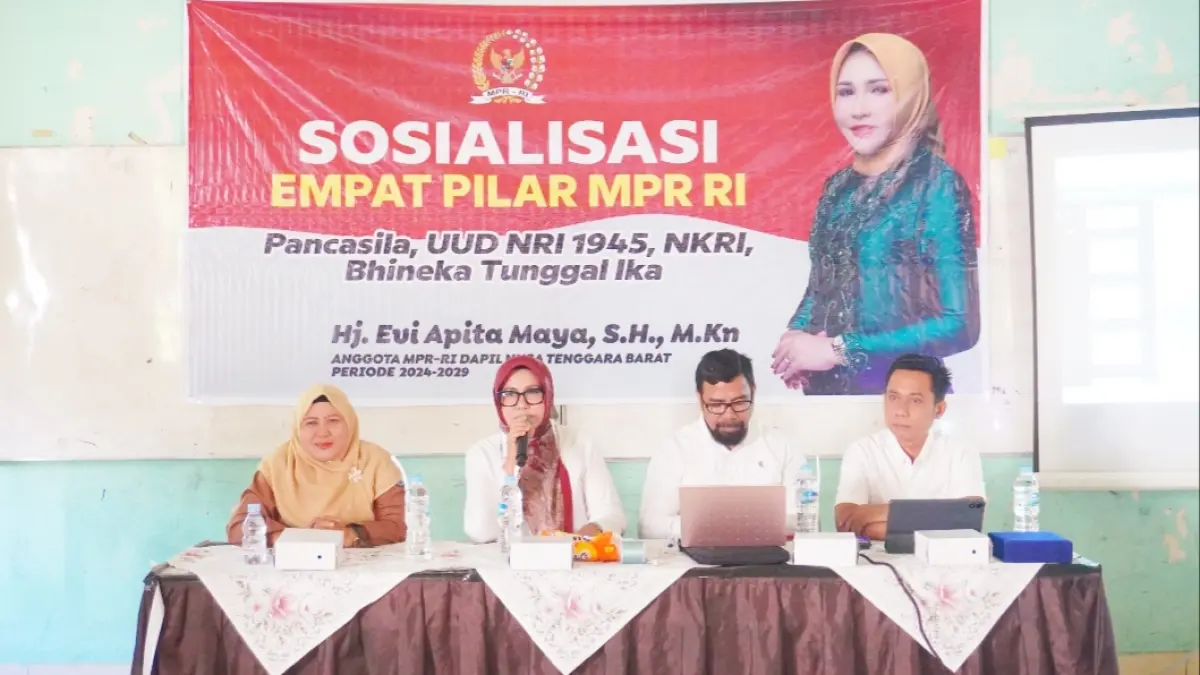 Anggota DPD RI asal Nusa Tenggara Barat, Hj. Evi Apita Maya, S.H., M.Kn., mengunjungi SMA Negeri 9 Mataram pada Senin (3/8/2026).
