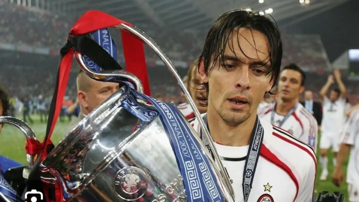 GACOR: Filippo Inzaghi saat ikut memenangkan Liga Champions bagi AC Milan, 2007 lalu. (Istimewa) 