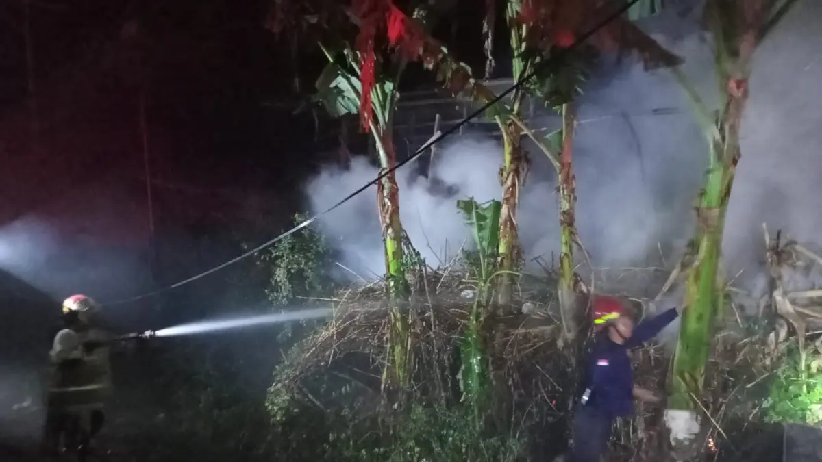 Peristiwa kebakaran melanda sebuah kandang sapi milik warga bernama Lalu Marjuni di Desa Kuta, Kecamatan Pujut, Lombok Tengah, pada Selasa malam (4/8).