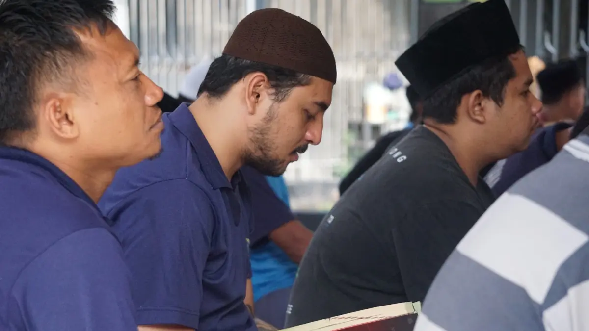 WARGA BINAAN: Sejumlah warga binaan Lapas Kelas IIB selong saat mengikuti pembinaan di Lapas. 