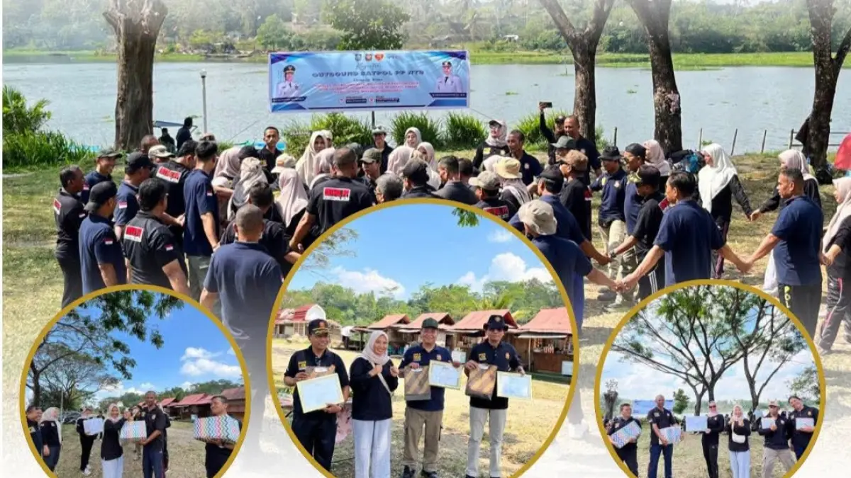 Satpol PP NTB menggelar kegiatan outbound di kawasan wisata alam Gunung Jae, Kabupaten Lombok Barat, Selasa (4/8).