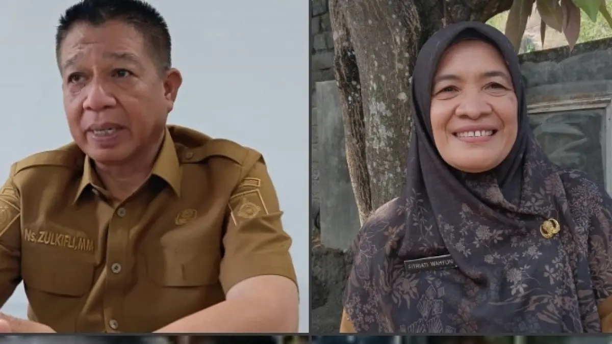 Camat Gunungsari Zulkifli (kiri) dan Camat Gerung Fitriati Wahyuni. (NURUL/LOMBOK POST)