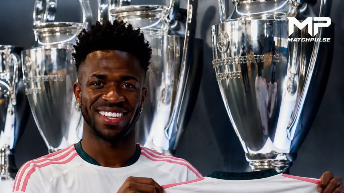 Vinicius Jr resmi bertahan di Real Madrid hingga 2032 usai tepis rumor Arsenal. Simak rekor impatan trofi dan golnya bersama El Real.