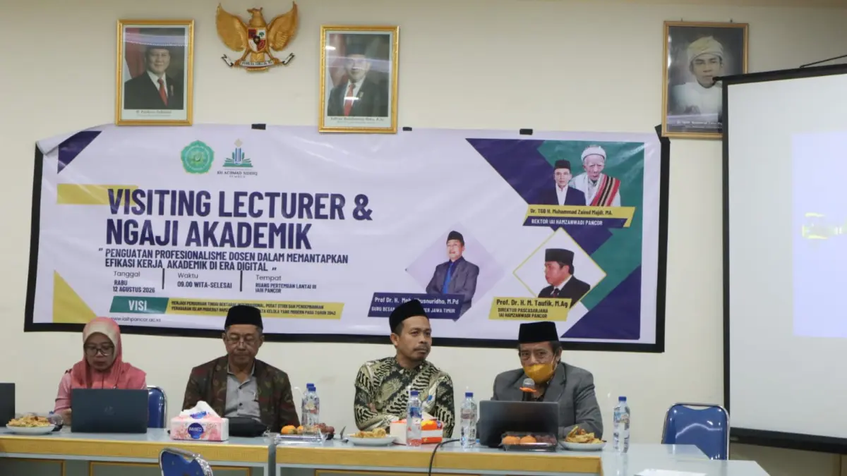 VISITASI: Wakil Rektor I IAIH Pancor saat mengikuti kegiatan Visiting Lecturer dan Ngaji Akademik. 