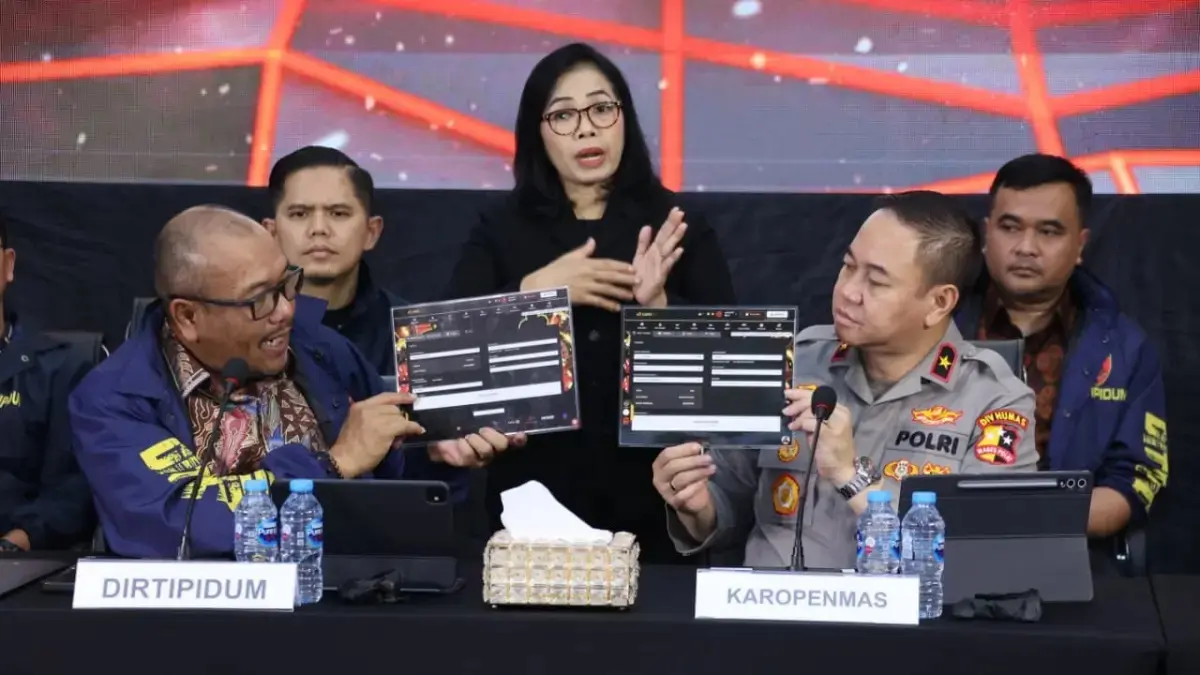 Bareskrim Polri mengungkap 2 kasus judol jaringan internasional dengan omset miliaran rupiah. (Polri)