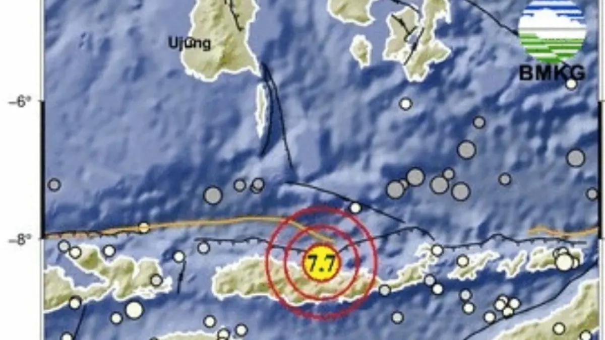 BMKG: Gempa Magnitudo 7,7 Guncang Utara Nagekeo NTT, Berpusat di Kedalaman 10 Km