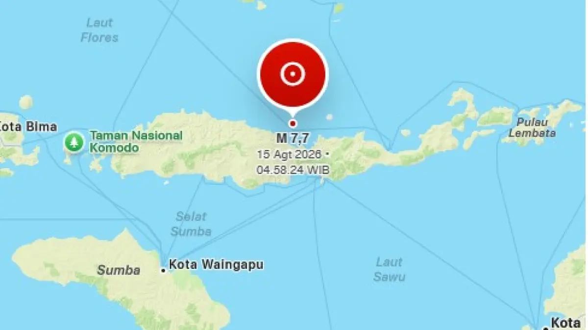 Pusat terjadinya gempa bumi di NTT.