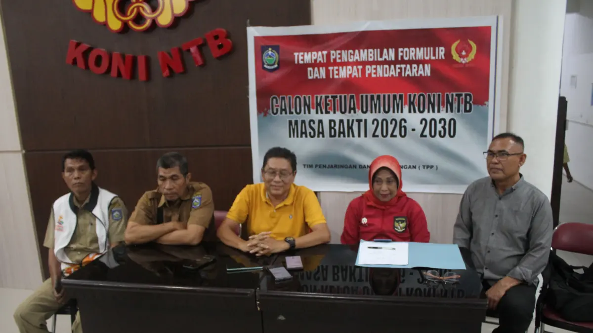 TPP memberikan keterangan terkait hasil verifikasi bakal calon Ketua KONI NTB periode 2026-2030. (PUJO/LOMBOK POST)