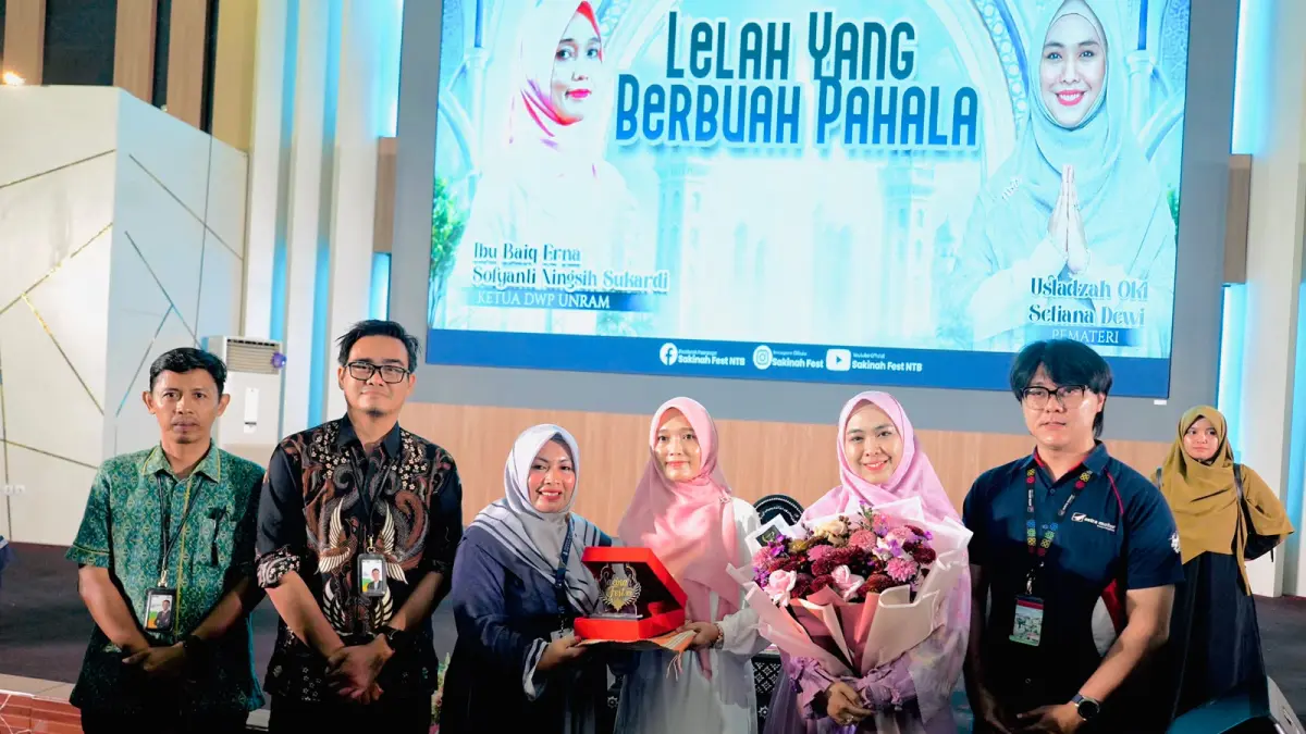 Dharma Wanita Persatuan (DWP) Universitas Mataram (Unram) bekerja sama dengan Sakinah Fest sukses menggelar acara kajian Islam bertajuk “Lelah yang Berbuah Pahala”. Acara yang berisi pesan motivasi dan penguatan keluarga ini berlangsung secara khidmat dan penuh antusiasme pada Selasa, 18 Agustus 2026 di Auditorium Abu Bakar Unram.