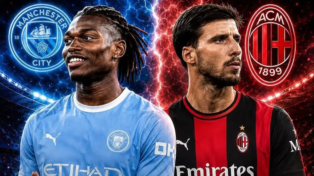 POTENSI BARTER: AC Milan membuka kemungkinan pertukaran Rafael Leao dengan bek Manchester City Ruben Dias.&nbsp;(Istimewa) 