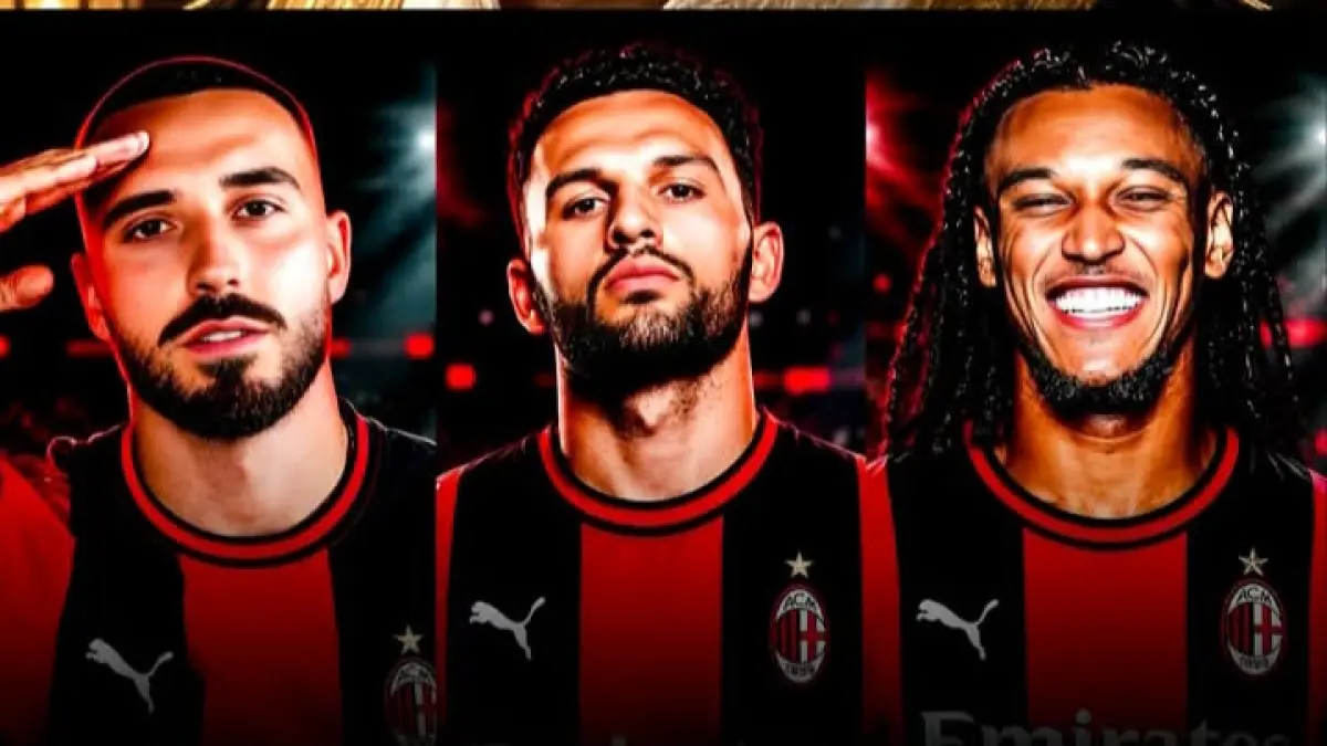 PEMAIN BARU: Tiga rekrutan termahal AC Milan musim ini, Mario Gila, Goncalo Ramos, dan Diego Moreira. (Istimewa) 