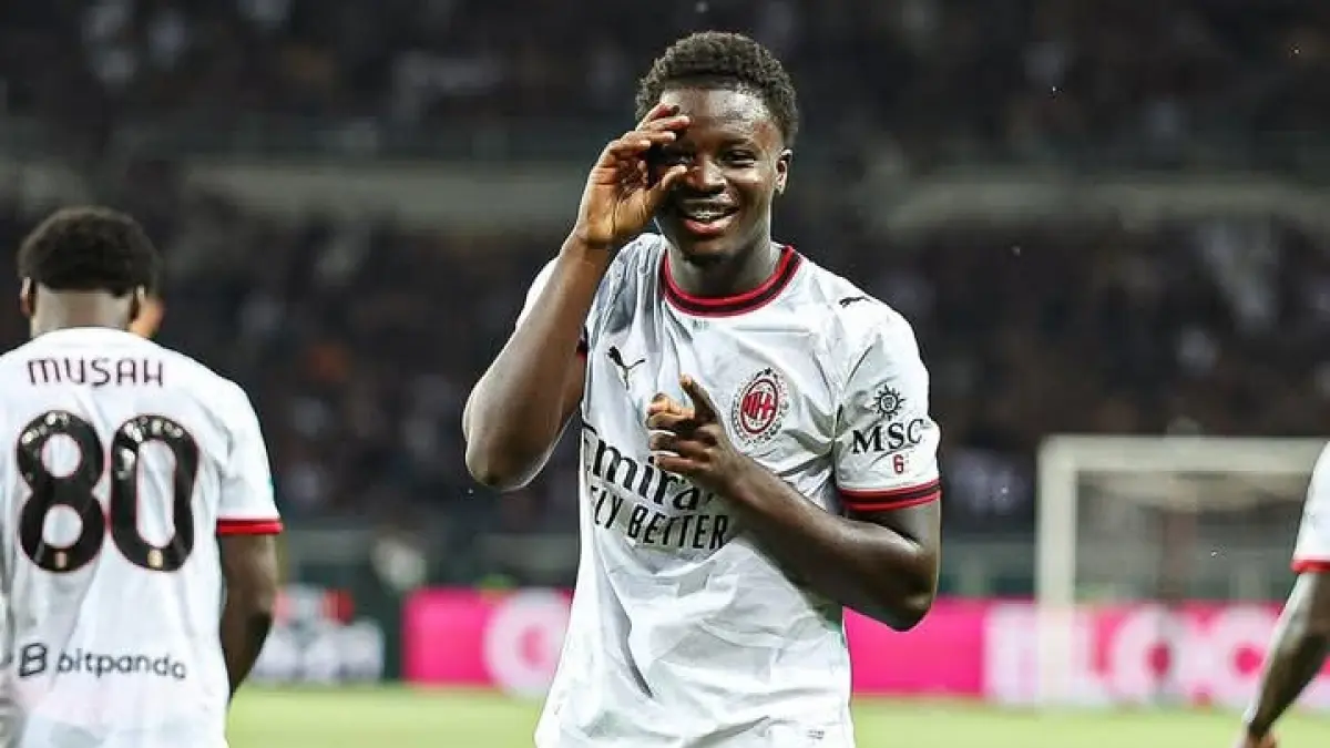 HEBAT: Pemain muda AC Milan Alphadjo Cisse mencetak gol di debut Serie A. (Istimewa) 