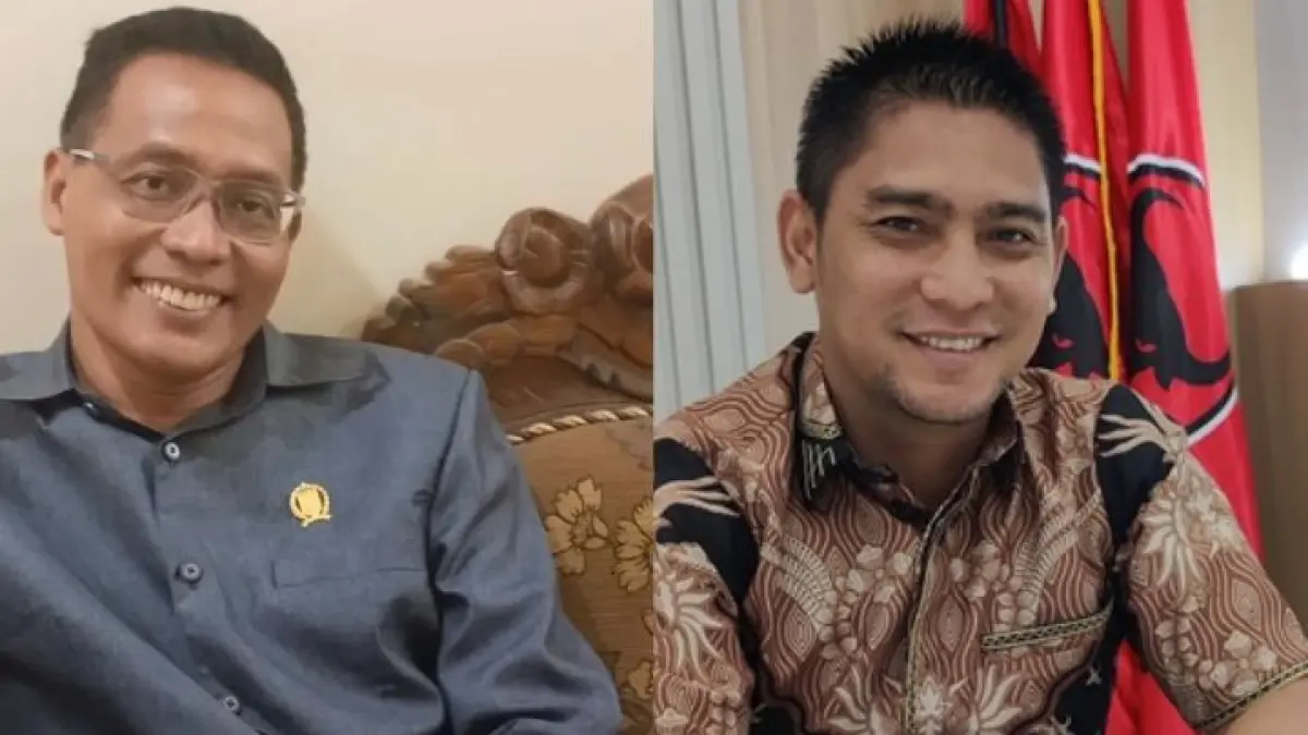 Anggota DPRD KSB Iwan Irawan (kiri) dan Santri Yusmulyadi. (Istimewa)