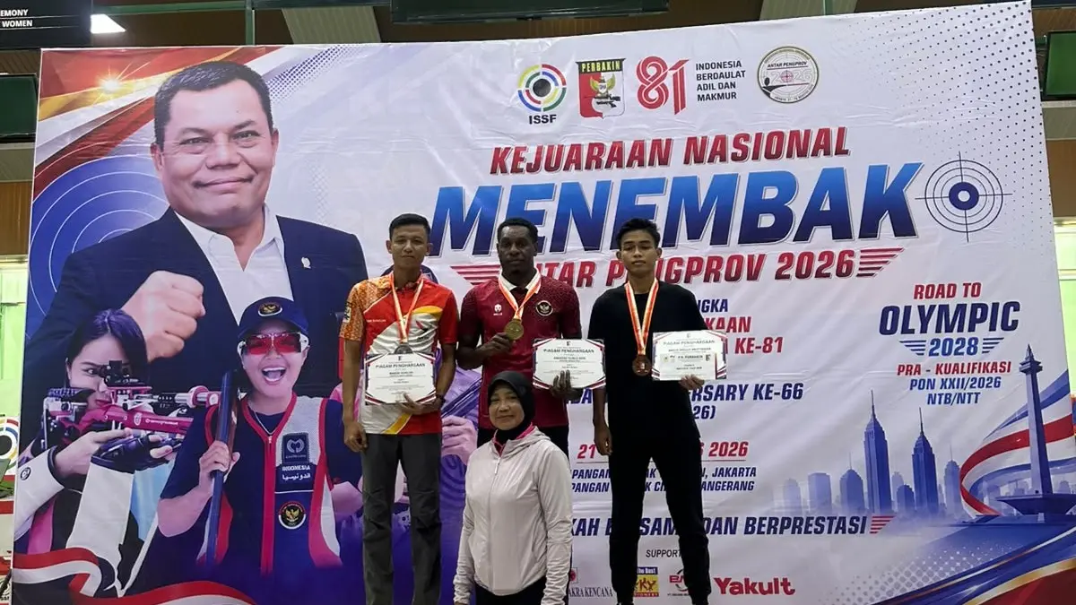 Petembak NTB Bagus Sholeh Aristyawan meraih medali perunggu di Kejurnas Menembak Antar Pengprov 2026. (IST/LOMBOK POST)