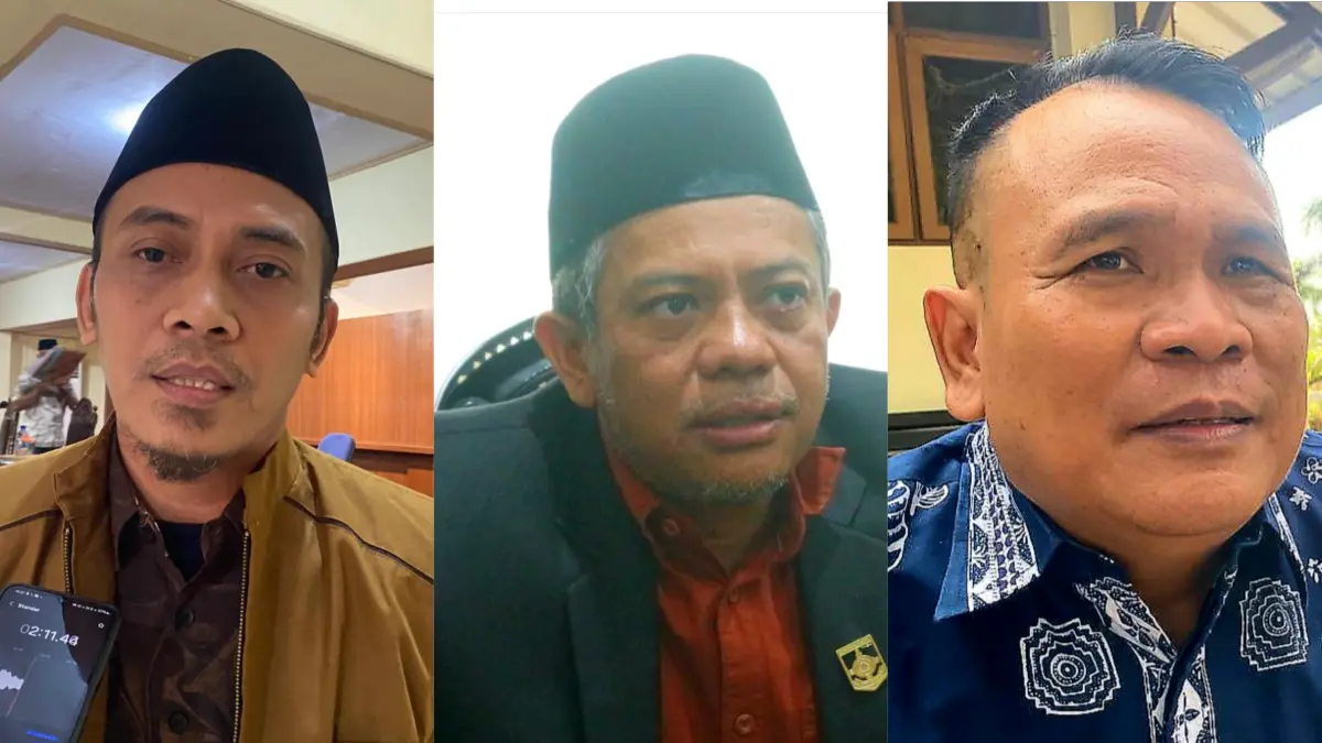 TGH Hardiyatullah, Abubakar Abdullah dan Munawir Haris. (Foto: Toni/Lombok Post)