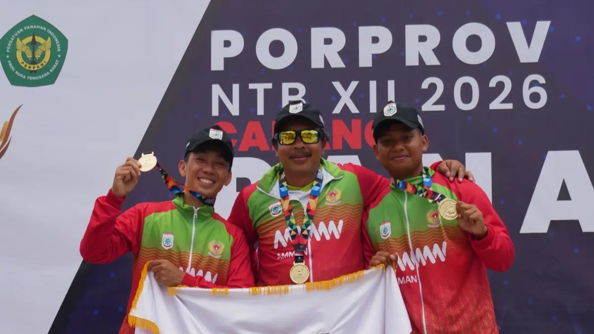 Atlet panahan KSB saat meraih medali emas cabor panahan Porprov 2026. Tahun ini, bonus yang disiapkan pemerintah KSB sama dengan nominal yang diterima pada tahun 2023 lalu.