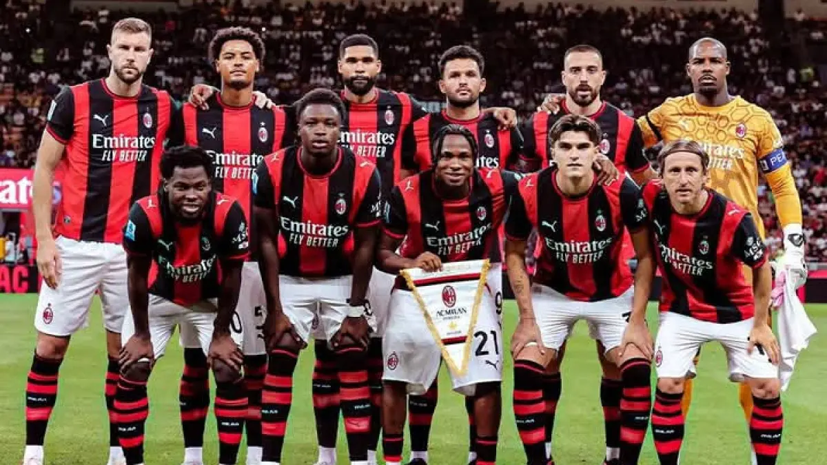 MENANG MEYAKINKAN: Skuad inti AC Milan menghadapi Venezia, ada Mario Gila, Strahinja Pavlovic, Yunus Mudah, dan Luka Modric di sana. (Istimewa) 